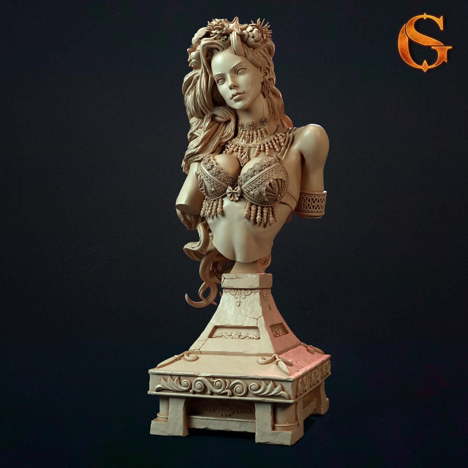 Ophelia, the Lonely Mermaid Bust | Collectible Resin Miniature Statue | by Solgood Forge