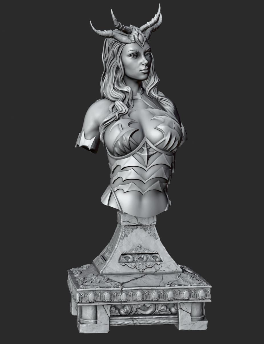 Domina Monstrua Bust | Collectible Resin Miniature Statue | by Solgood Forge