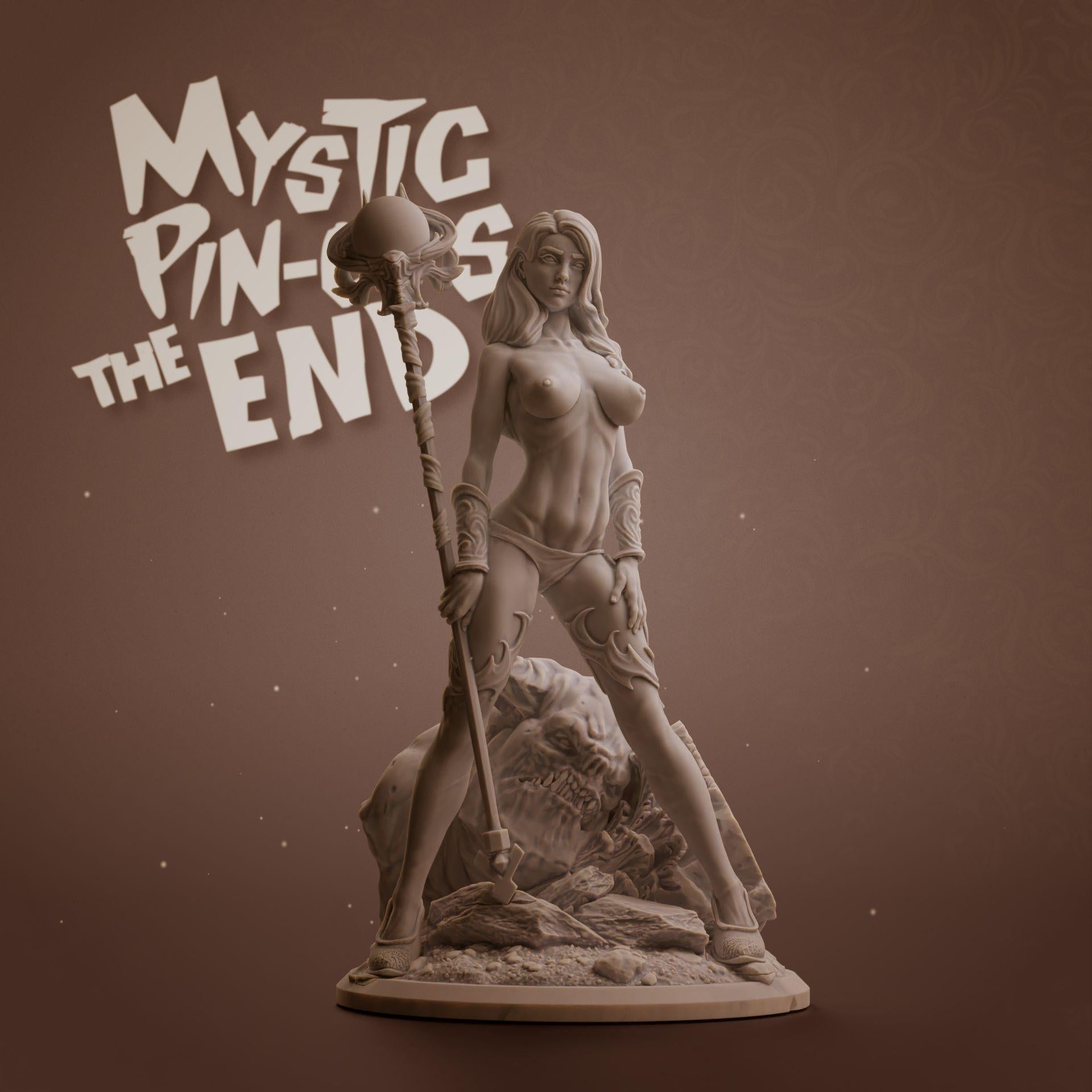 Arietta | Female Fantasy miniature Witch Mystic pin up miniature 3D Resin printed model | 75mm | by Nomad Sculpts