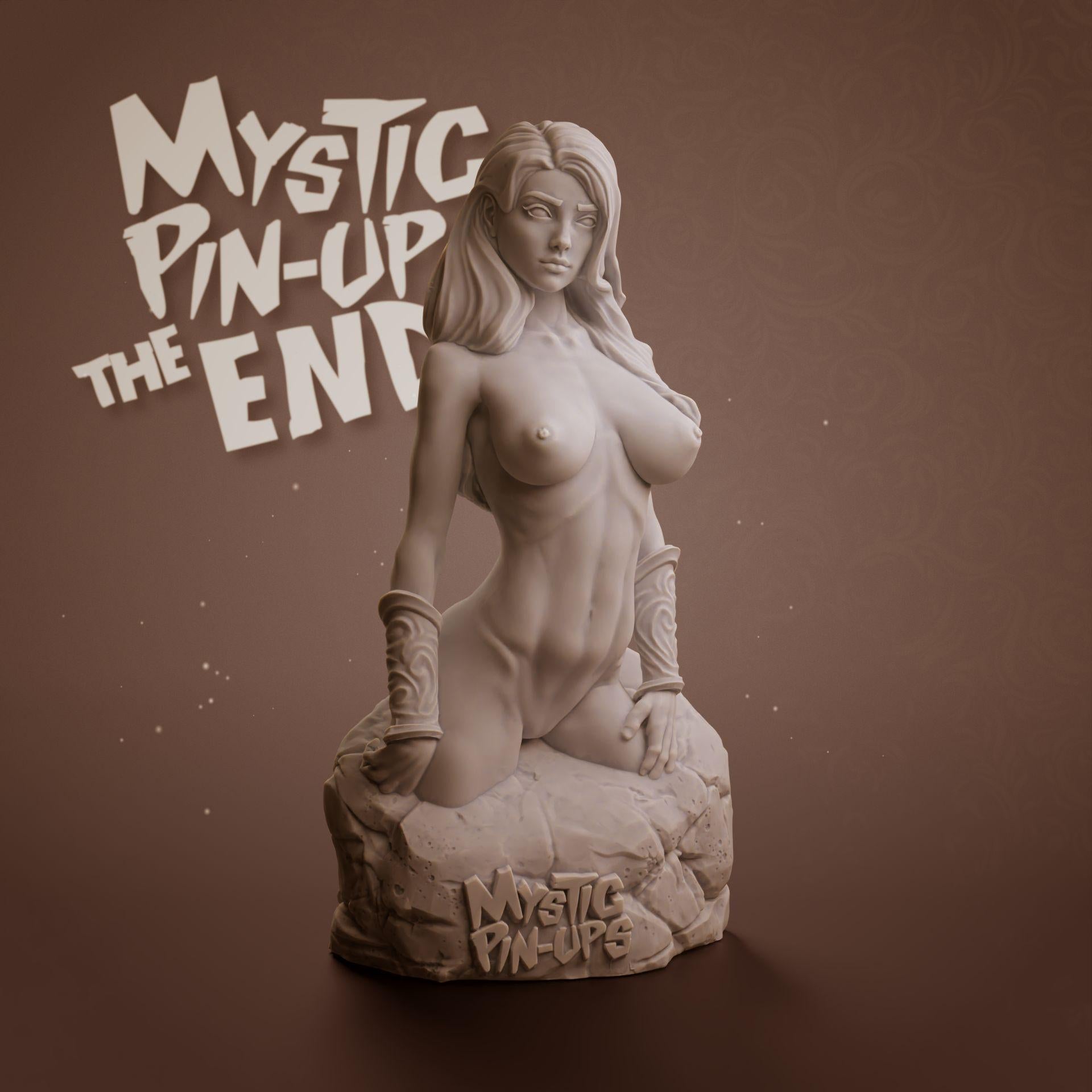 Arietta | Female Fantasy miniature Witch Mystic pin up miniature 3D Resin printed model | 75mm | by Nomad Sculpts