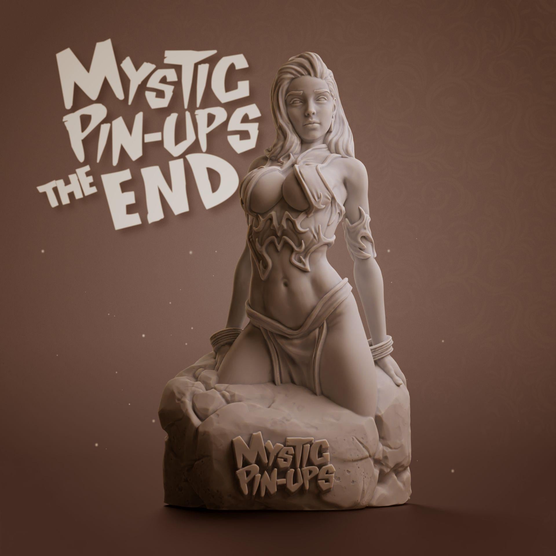 Zaria | Female Fantasy miniature Witch Mystic pin up miniature 3D Resin printed model | 75mm | by Nomad Sculpts