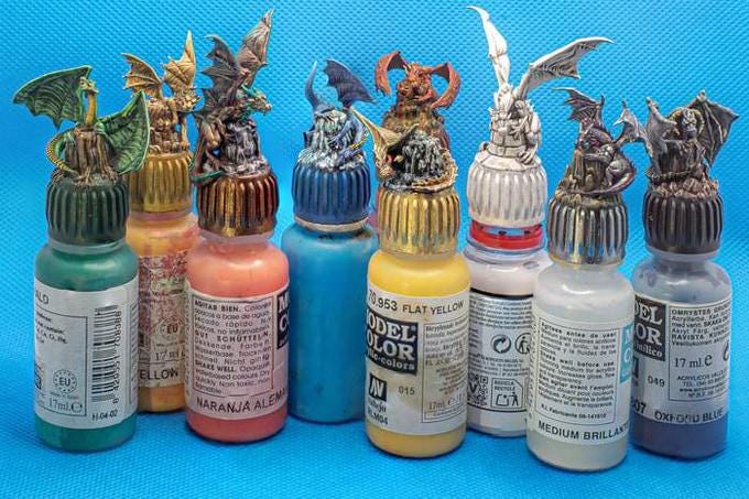 3D Colour Caps - Busts | Resin Paint Dropper bottle replaceable caps | by Crosslances