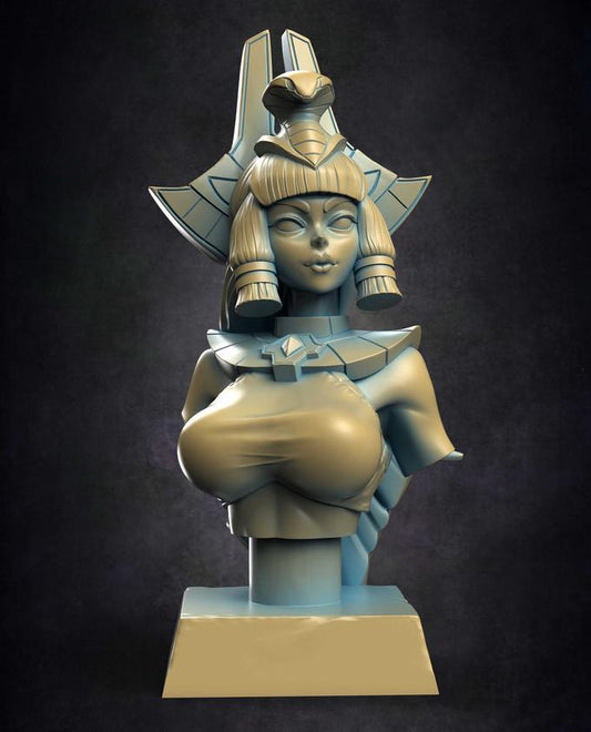 Azazi, the Snake Priestess Bust | Collectible Resin Pinup Miniatures Display Statues | by Red Clay Collectibles