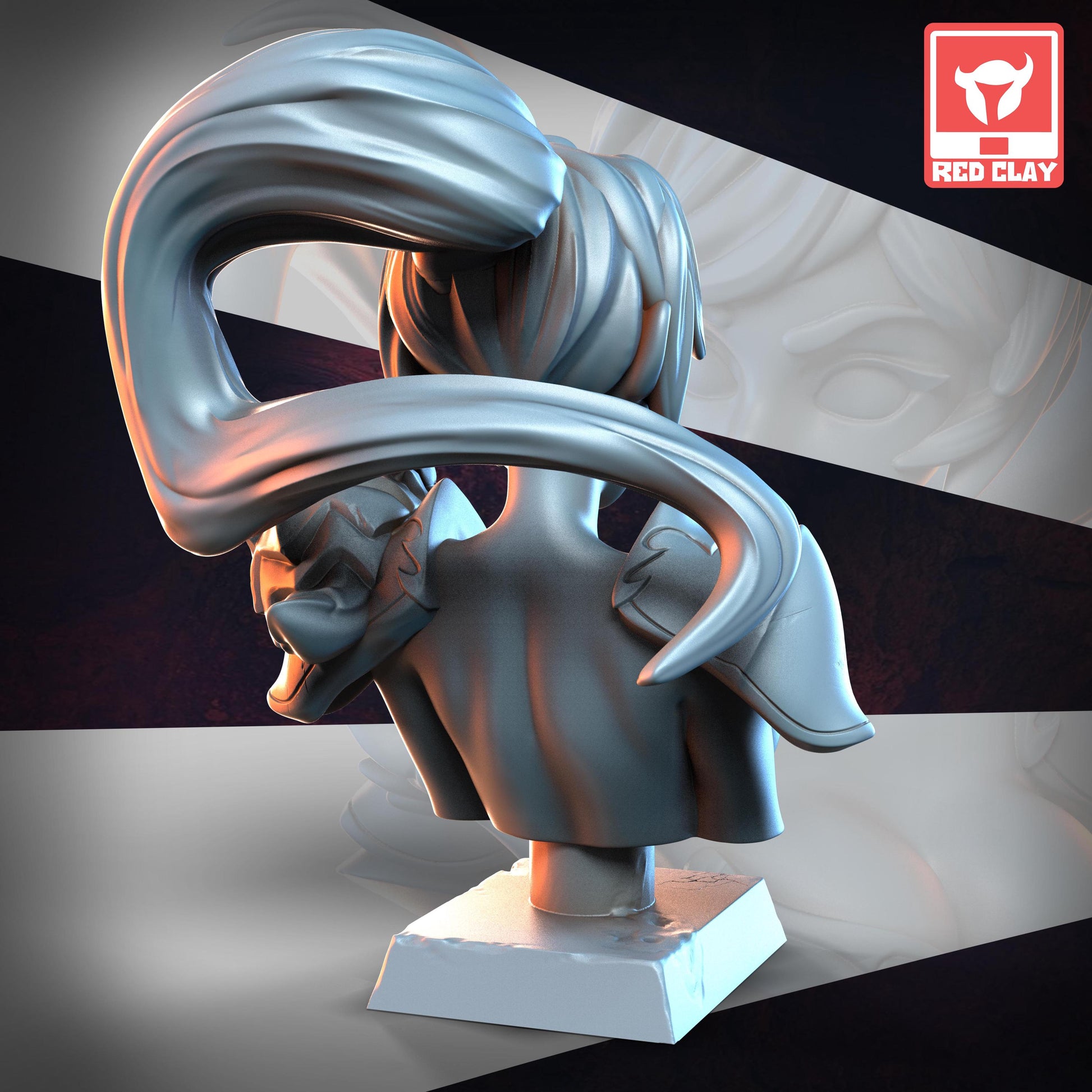 Zary the Dragon Knight bust | Collectible Resin Pinup Miniatures Display Statues | by Red Clay Collectibles