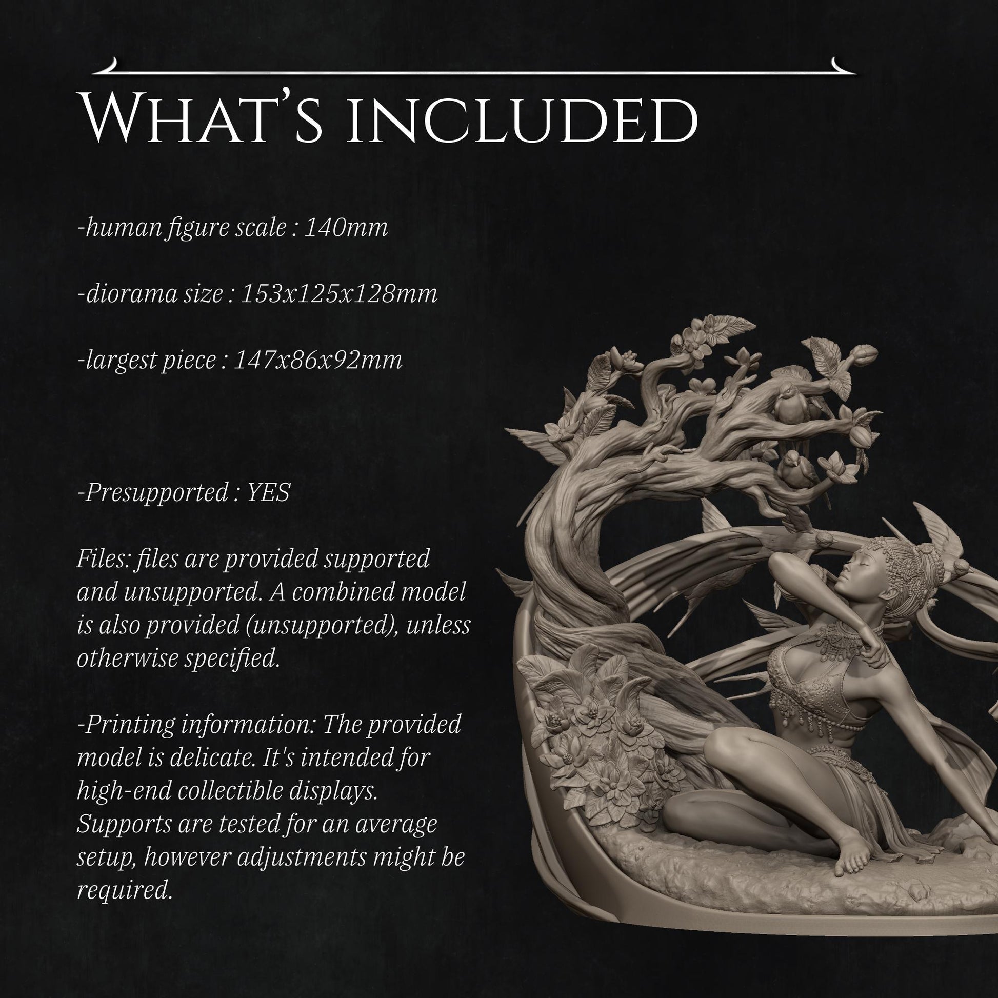 Spring Diorama | Collectible 3D Printed Four Seasons Statue | by Nerikson