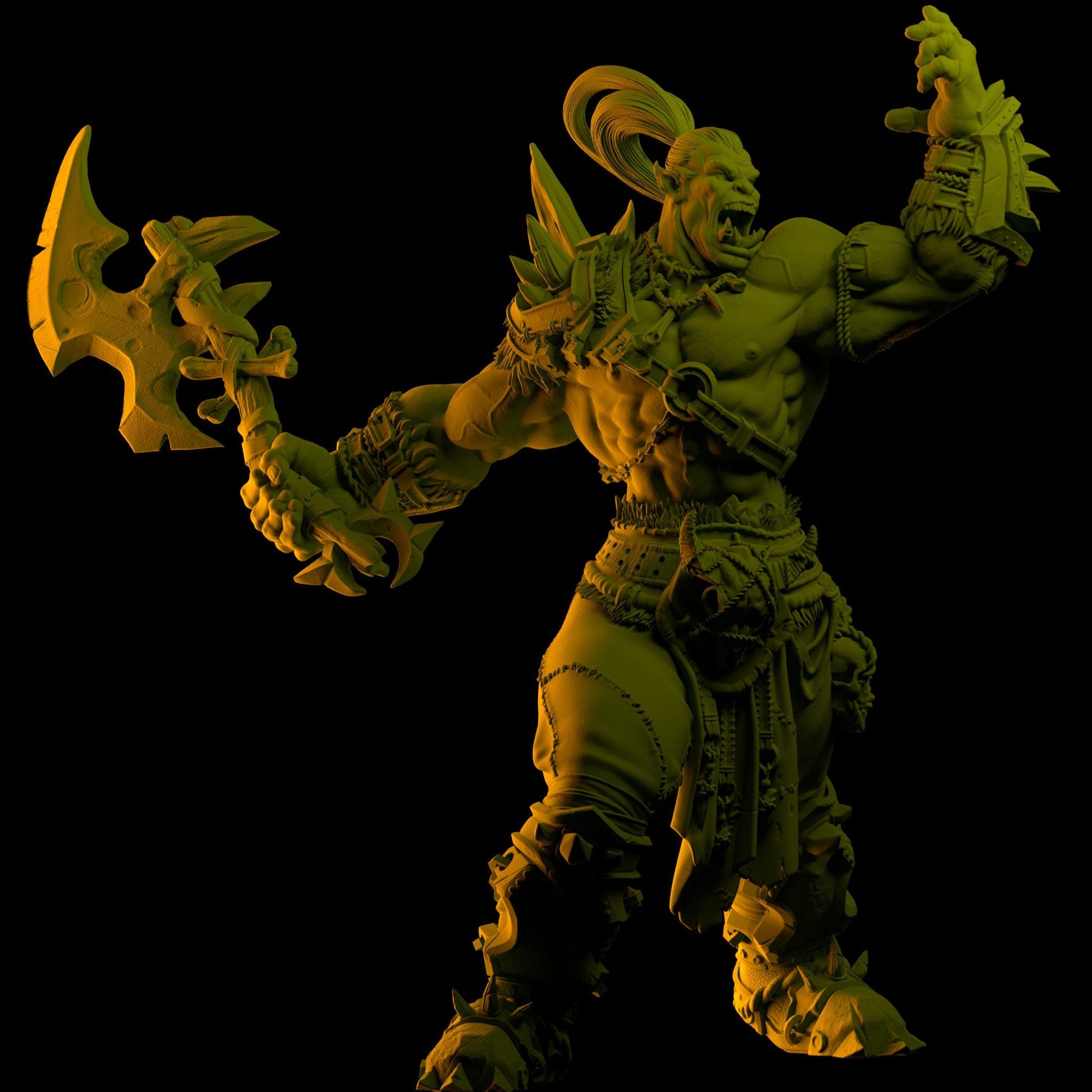 Gnadug Bonebreaker | Orc Barbarian Worrior DnD Resin Miniature | 32mm / 75mm | by Brayan Nafarrate