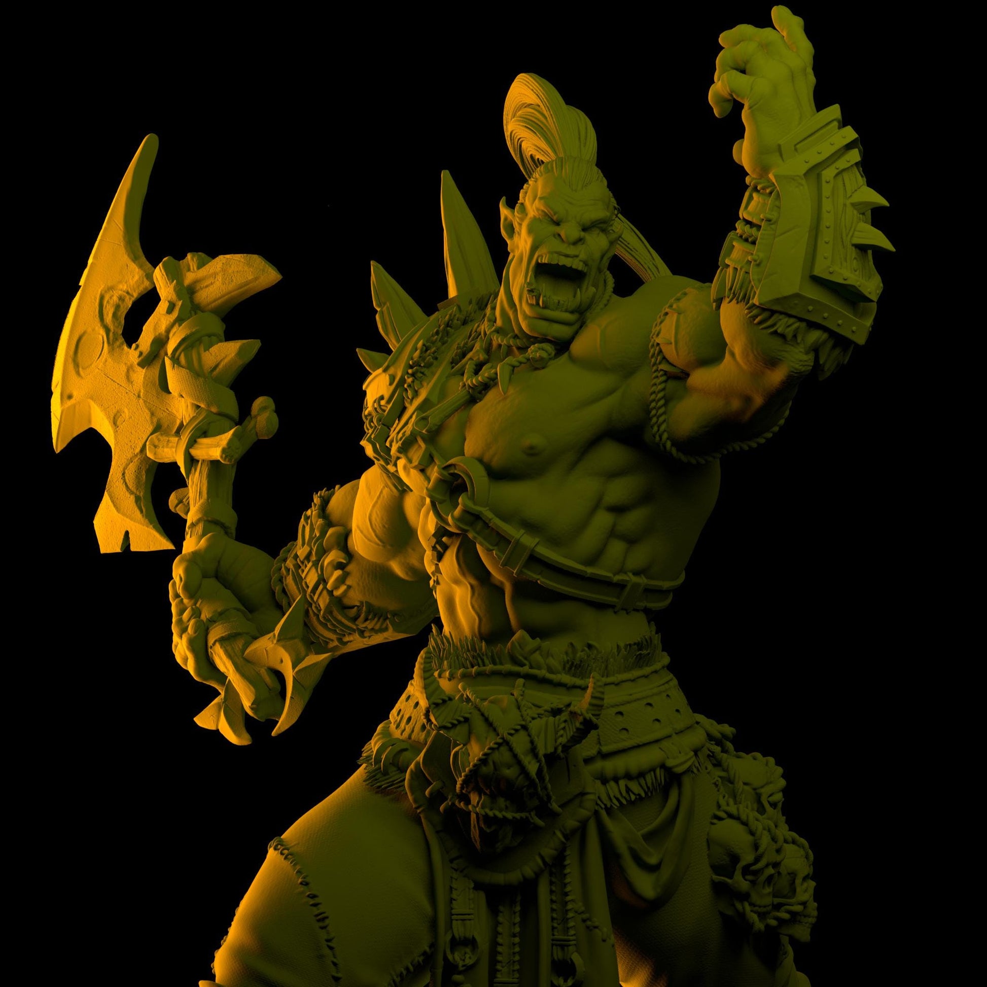 Gnadug Bonebreaker | Orc Barbarian Worrior DnD Resin Miniature | 32mm / 75mm | by Brayan Nafarrate