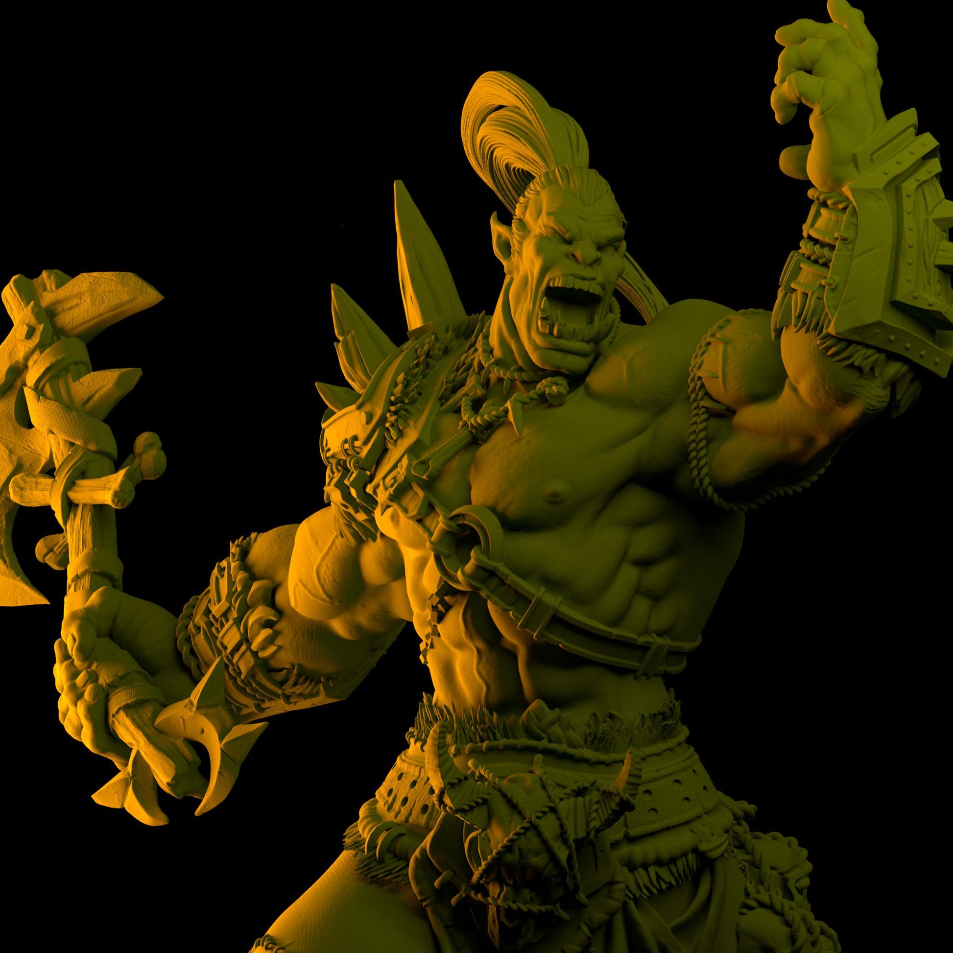 Gnadug Bonebreaker | Orc Barbarian Worrior DnD Resin Miniature | 32mm / 75mm | by Brayan Nafarrate
