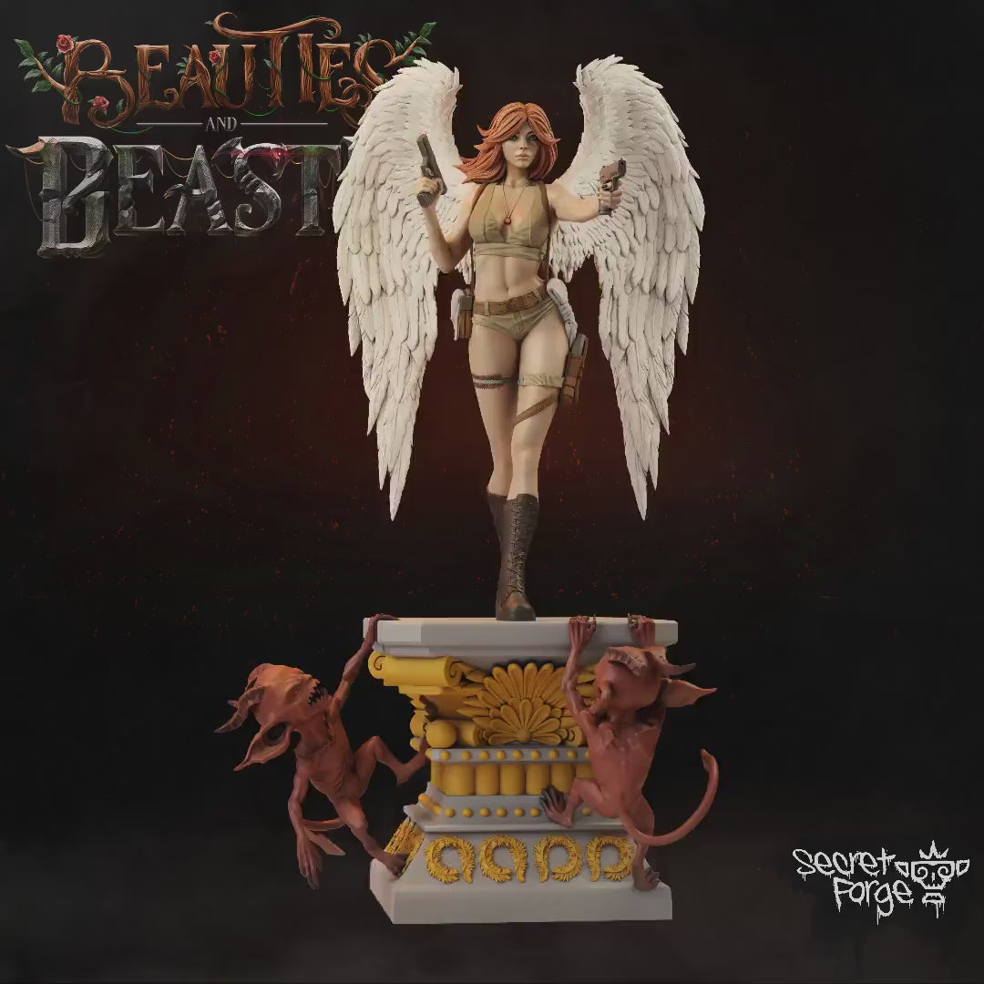Constantin | Female Angel Adventurer Collectible Resin Pinup Miniature | 40mm / 75mm | by Secret Forge