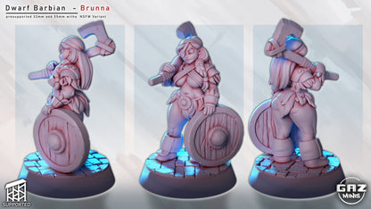 Dwarf Barbarian Brunna | by GazMinis