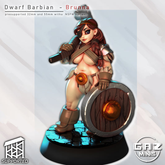 Dwarf Barbarian Brunna | by GazMinis