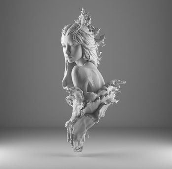 Fae in Prickly Leaves Bust | by Blackthorn Miniatures
