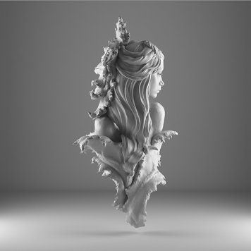 Fae in Prickly Leaves Bust | by Blackthorn Miniatures