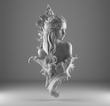 Fae in Prickly Leaves Bust | by Blackthorn Miniatures