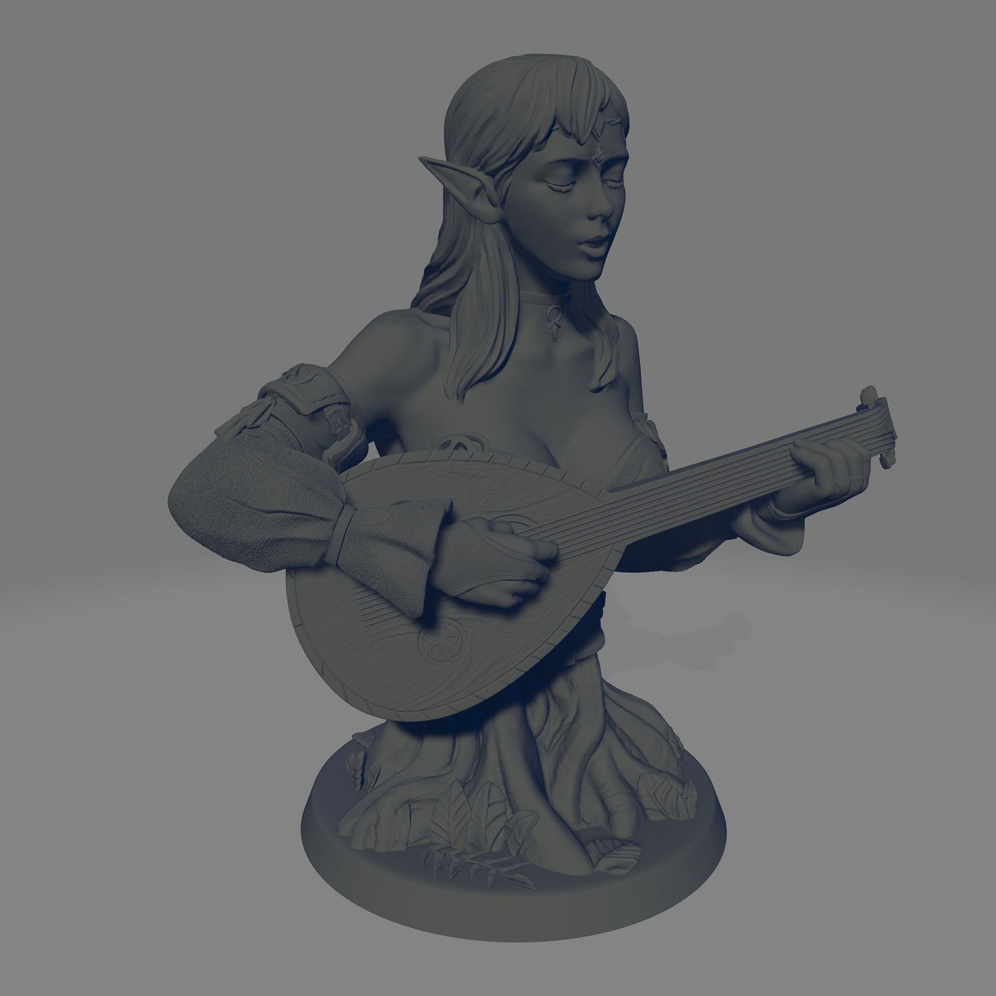 Wood Elf Bard Bust | by Hold My Miniatures