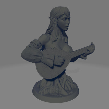Wood Elf Bard Bust | by Hold My Miniatures
