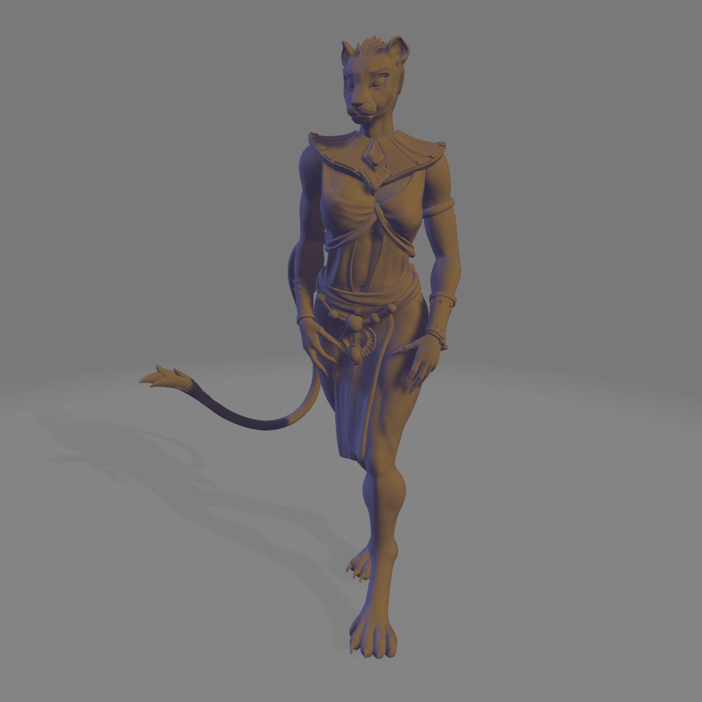 Nahila the Catfolk Priestess | by Gilded Lion Miniatures