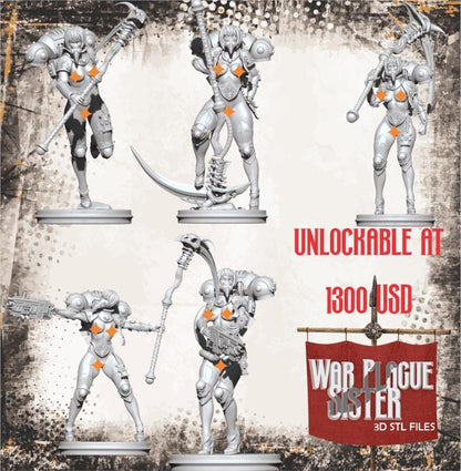 War Plague Sister | Sci-fi Space Soldier Pin-up miniature