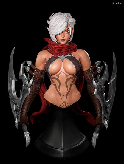 Katia Bust | DnD Female Fantasy Assassin Rogue Collectible Statue | by LD3DArt