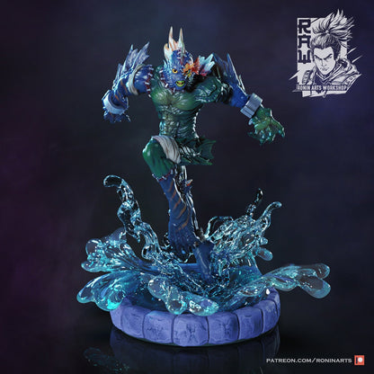Alpheus & Vulko | DnD Patchwork Sahagin and Werewolf monster miniatures | 35mm / 54mm / 75mm | by Ronin Arts Workshop