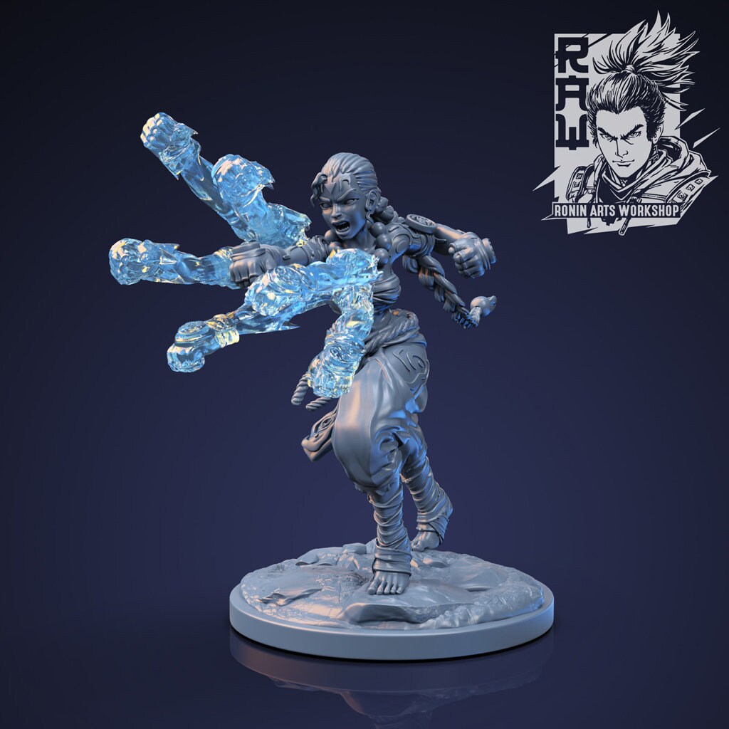 Karoku | DnD Female Monk Fighter miniatures | 35mm / 54mm / 75mm | by Ronin Arts Workshop