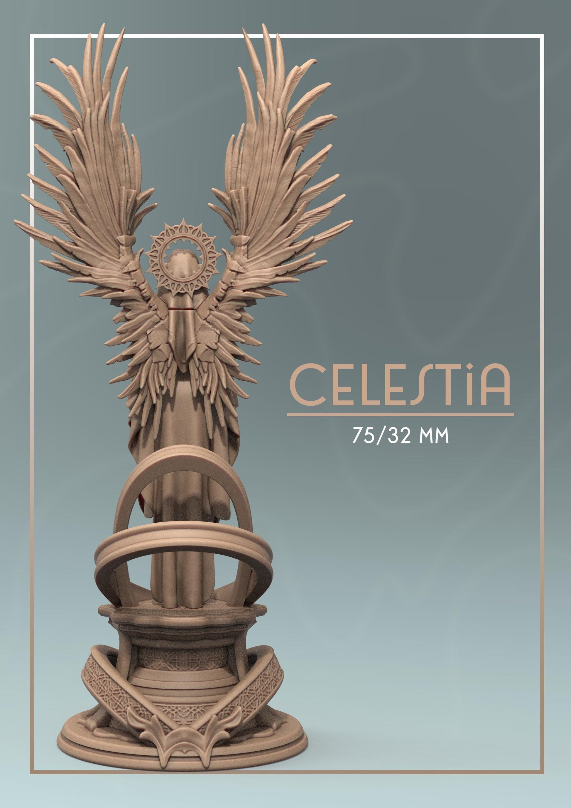 Celestia | DnD Female Angel Cleric Nun Fantasy Miniature | 32mm / 75mm | by Dungeons&Maidens
