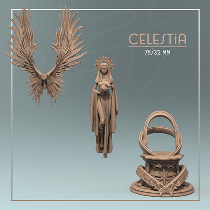 Celestia | DnD Female Angel Cleric Nun Fantasy Miniature | 32mm / 75mm | by Dungeons&Maidens