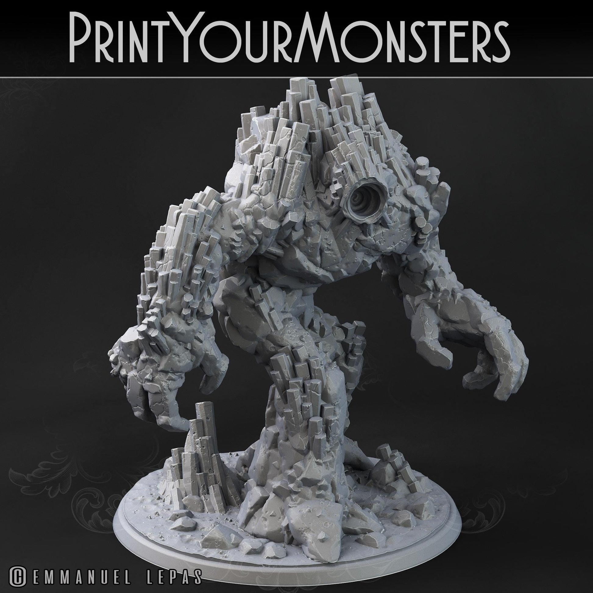 Basalt Elementals | DnD Stone Golemn Earth Elemental Monster Miniatures | 32mm / 75mm | by PrintYourMonsters