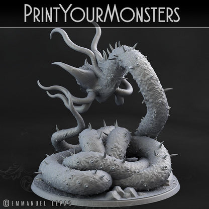 Necrothelid | DnD Insectoid Monster Miniature Snake demon | by PrintYourMonster