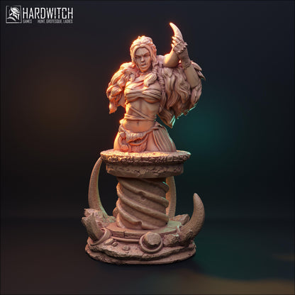 Arkhit Warkand Bust | Female Fantasy Orc Barbarian Tabletop Dnd Miniatures | by HardWitch Games