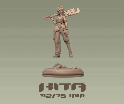 Kita | Female Mechanic Engineer Sci-fi Dune Rider | 32mm / 75mm | by Dungeons&Maidens
