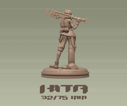 Kita | Female Mechanic Engineer Sci-fi Dune Rider | 32mm / 75mm | by Dungeons&Maidens