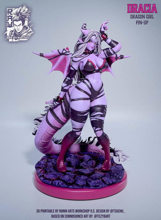 Dracia | Female Fantasy Succubus Demon Pin-up Miniature | 75mm / 100mm | by RoninArtsWorkshop