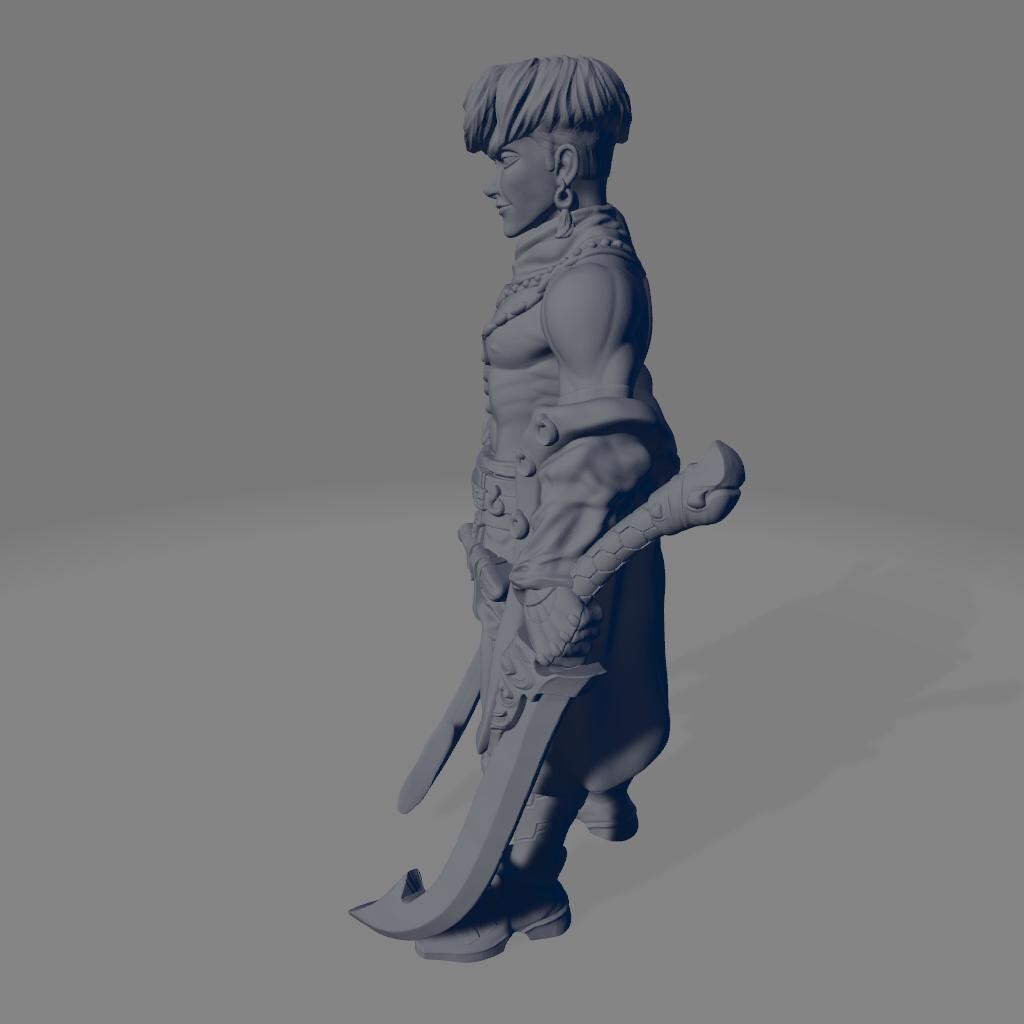 Prince Breen | DnD Fantasy Rogue Warrior Fighter 3D Printed Miniature | 40mm / 75mm | by RNEstudio