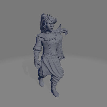 Saekun | DnD Fantasy Rogue Warrior Fighter 3D Printed Miniature | 40mm / 75mm | by RNEstudio