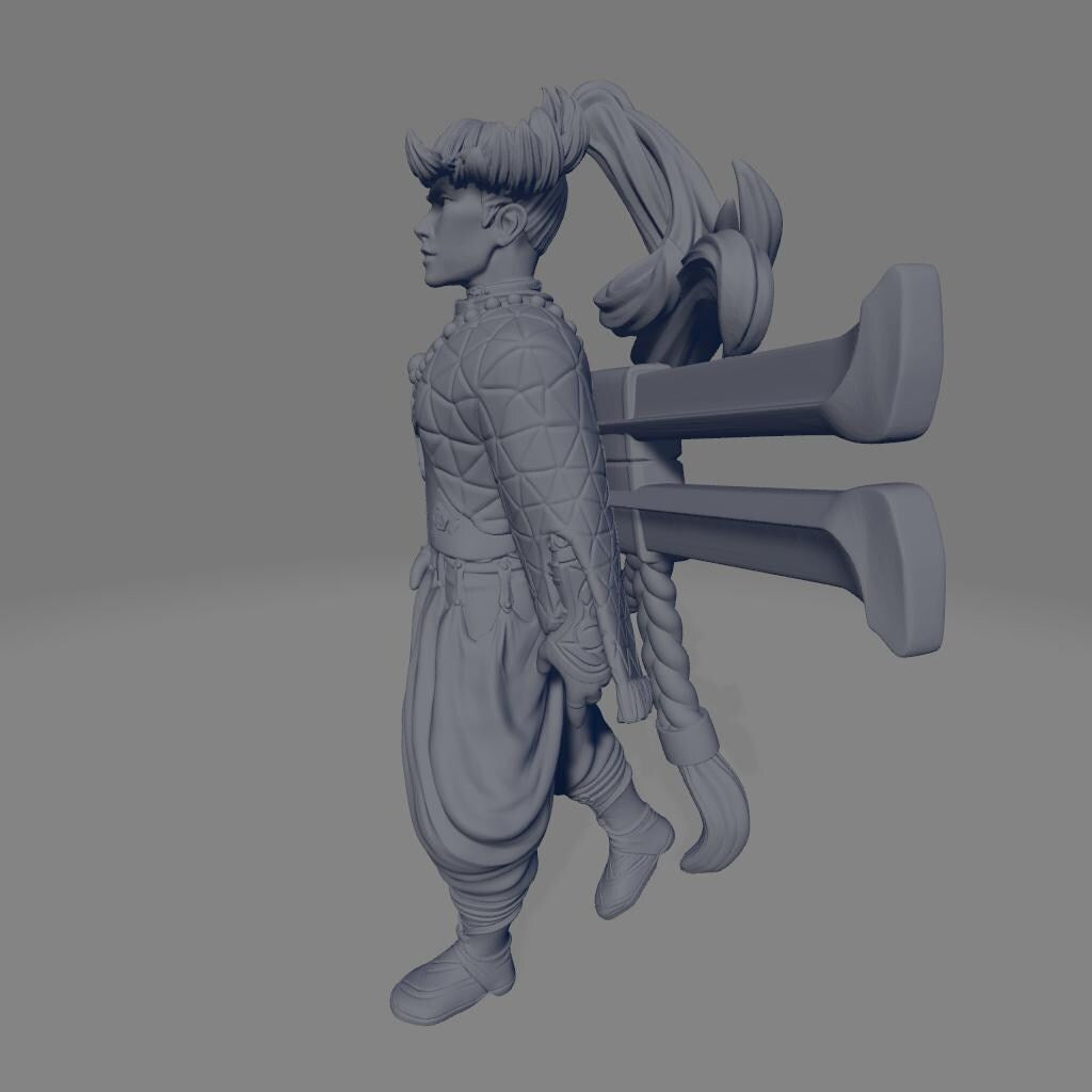 Saekun | DnD Fantasy Rogue Warrior Fighter 3D Printed Miniature | 40mm / 75mm | by RNEstudio