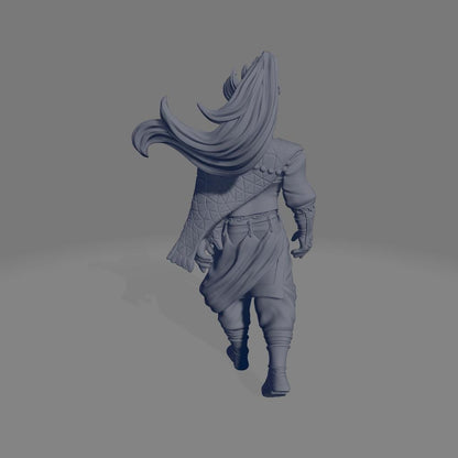 Saekun | DnD Fantasy Rogue Warrior Fighter 3D Printed Miniature | 40mm / 75mm | by RNEstudio
