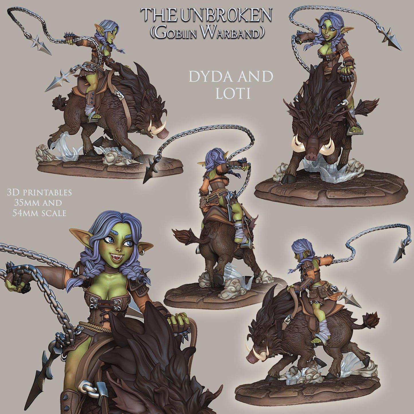 The Unbroken, Goblin Warband | Fantasy Goblin Monster Collectible Miniatures | 35mm / 75mm | by RoninArtsWorkshop