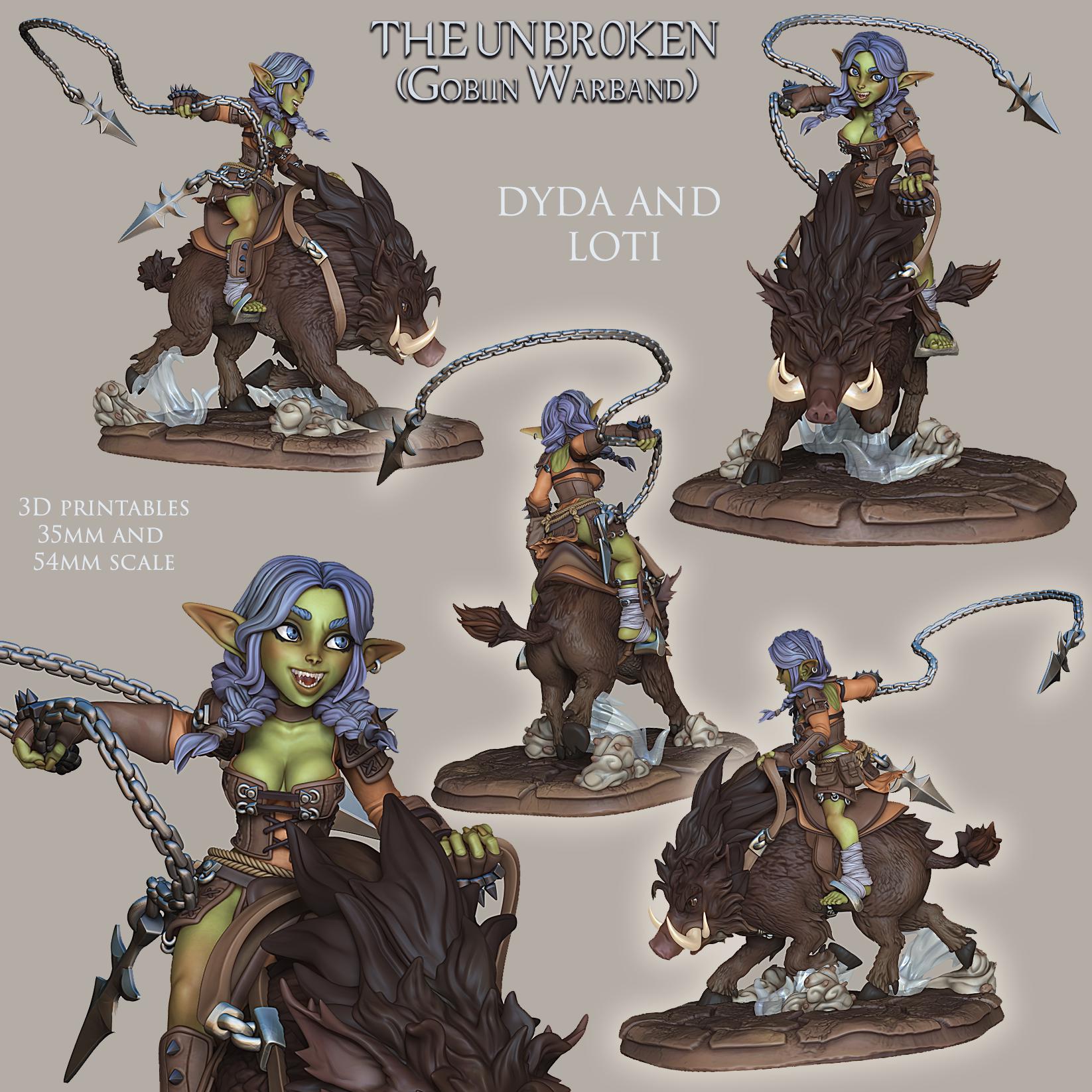 The Unbroken, Goblin Warband | Fantasy Goblin Monster Collectible Miniatures | 35mm / 75mm | by RoninArtsWorkshop