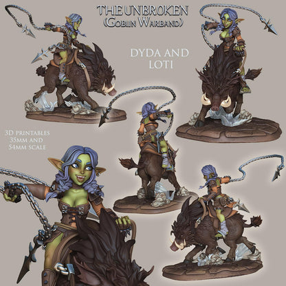 The Unbroken, Goblin Warband | Fantasy Goblin Monster Collectible Miniatures | 35mm / 75mm | by RoninArtsWorkshop