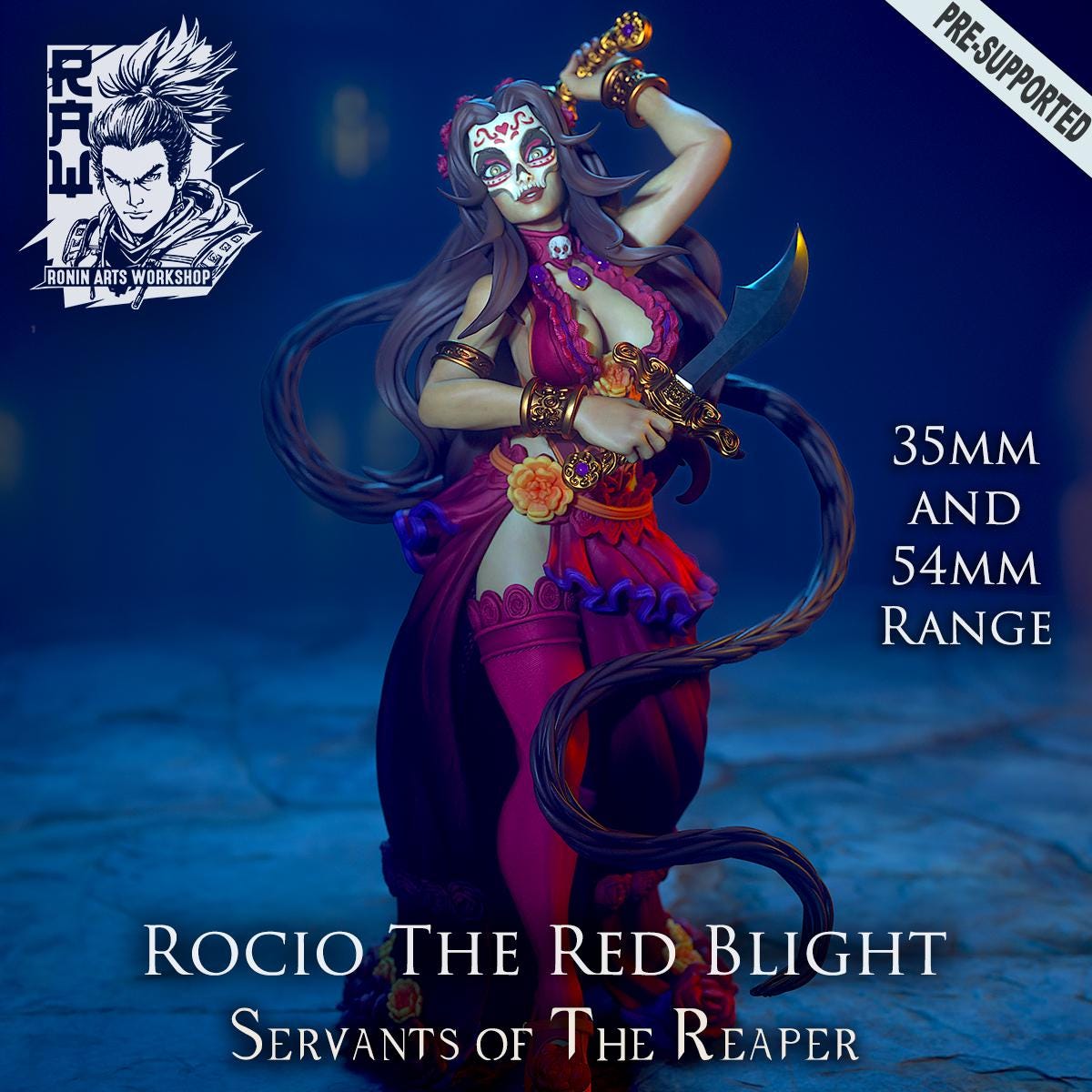 Servants of the Reaper 1 | Fantasy Day of the Dead Collectible Miniatures | 35mm / 75mm | by RoninArtsWorkshop