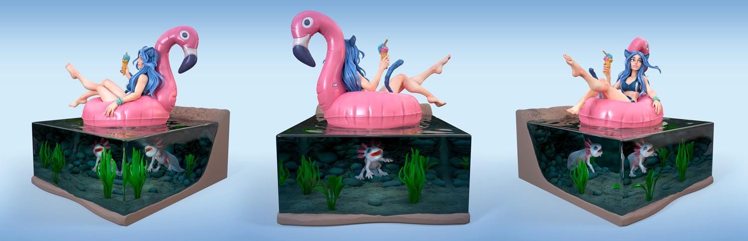 Katty | DnD Female Fantasy Beastkin Monstergirl Collectible Miniature | 54mm / 75mm | by RoninArtsWorkshop