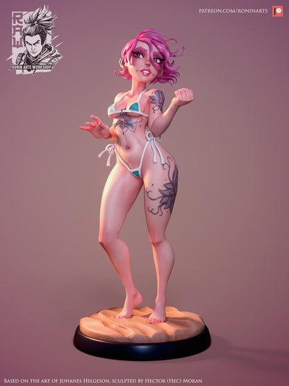 Shirley | Female Collectible Pinup Miniature | 54mm / 75mm | by RoninArtsWorkshop