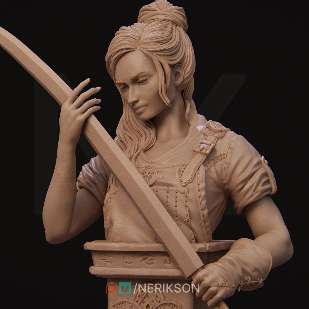 Lara the Swordsmith Bust | Collectible Bust Statue Miniature | by Nerikson