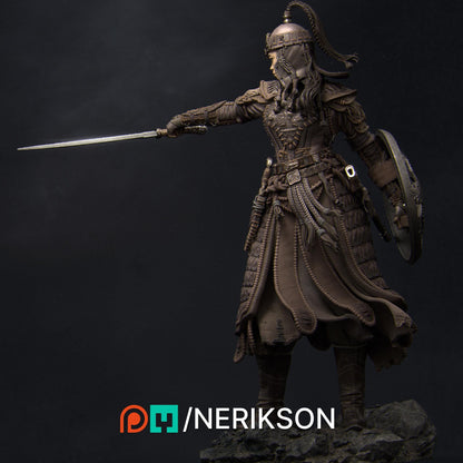 Tuya the Undefeated | Three Kingdoms Warrior Knight Collectible Miniature Statue | 75mm | by Nerikson