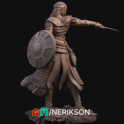 Tuya the Undefeated | Three Kingdoms Warrior Knight Collectible Miniature Statue | 75mm | by Nerikson