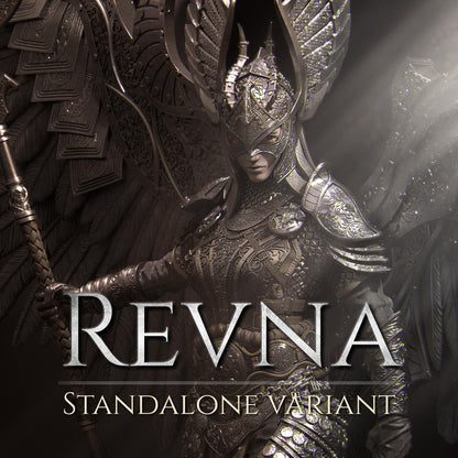 Revna the Angel of Salvation | DnD Female Angel Paladin Knight Collectible Miniature Statue | 75mm / 140mm | by Nerikson