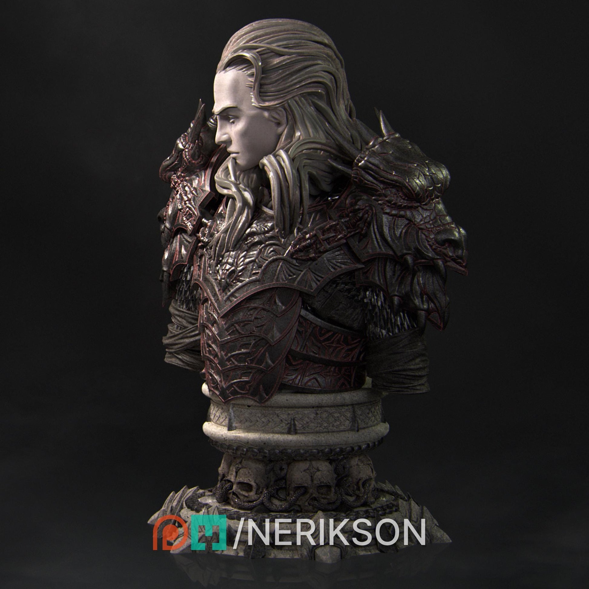 Reving the Dragon Knight Bust | Collectible Fantasy Bust Statue Miniature | by Nerikson