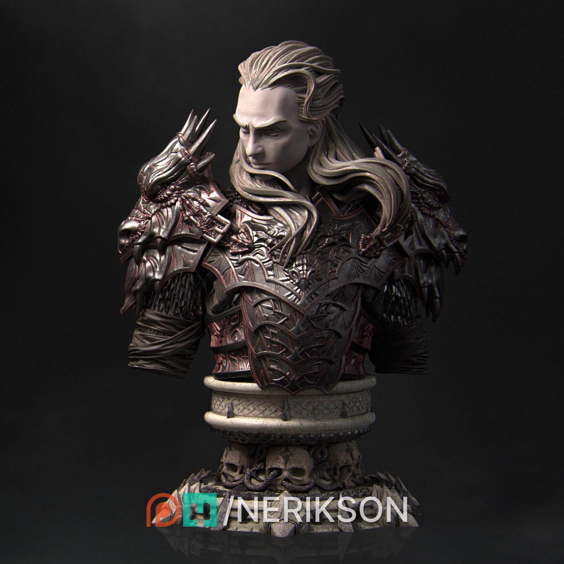 Reving the Dragon Knight Bust | Collectible Fantasy Bust Statue Miniature | by Nerikson