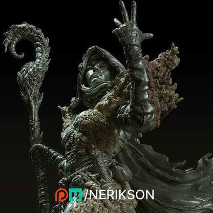 Yelhana, Fathomless Warlock | DnD Female Sorcerer Wizard Collectible Miniature Statue | 75mm / 140mm | by Nerikson